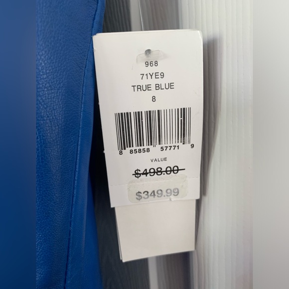 NWT French Connection 💯%Leather Shift Dress Perforated Hem/Neck, Back Zip, 8 - Picture 4 of 10